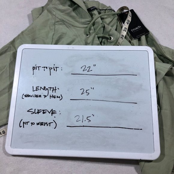 NEW Peach Womens XL Shafer Hoodie Top Bamboo UV P1481 Green NWT $89 - Picture 11 of 11
